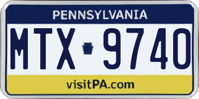 PA license plate MTX9740