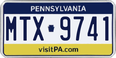 PA license plate MTX9741