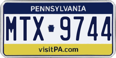 PA license plate MTX9744