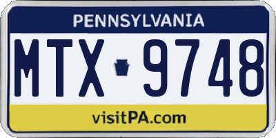 PA license plate MTX9748