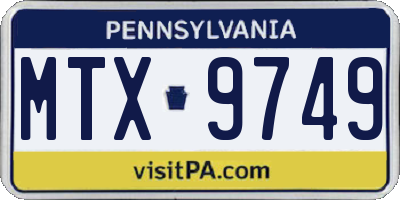PA license plate MTX9749