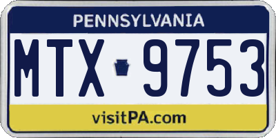 PA license plate MTX9753
