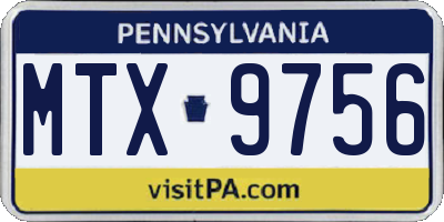PA license plate MTX9756