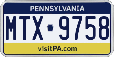 PA license plate MTX9758