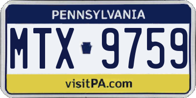 PA license plate MTX9759