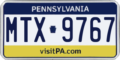 PA license plate MTX9767