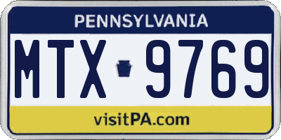 PA license plate MTX9769