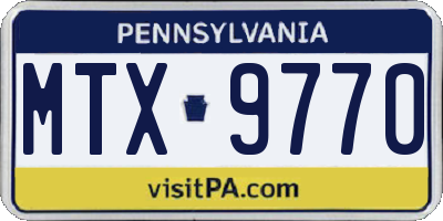 PA license plate MTX9770