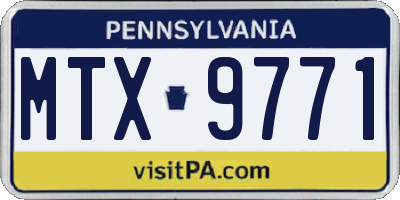 PA license plate MTX9771