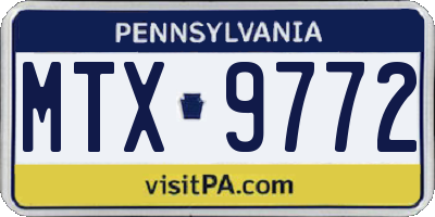PA license plate MTX9772