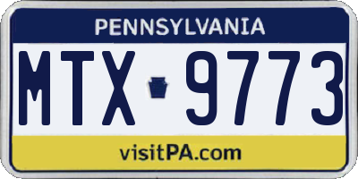 PA license plate MTX9773