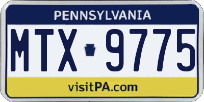 PA license plate MTX9775