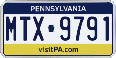 PA license plate MTX9791