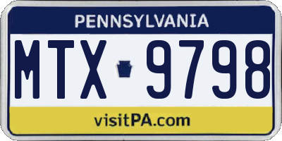 PA license plate MTX9798
