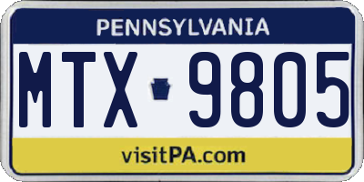 PA license plate MTX9805