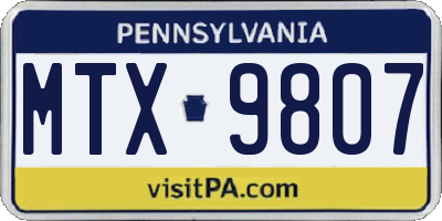 PA license plate MTX9807