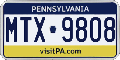 PA license plate MTX9808