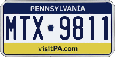 PA license plate MTX9811