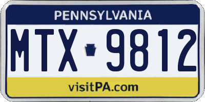 PA license plate MTX9812