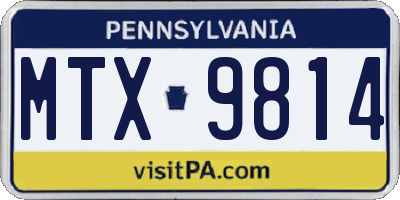 PA license plate MTX9814