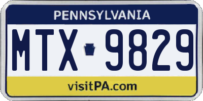 PA license plate MTX9829