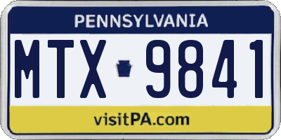 PA license plate MTX9841