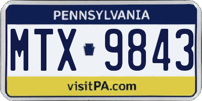 PA license plate MTX9843