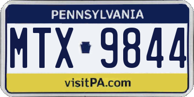 PA license plate MTX9844