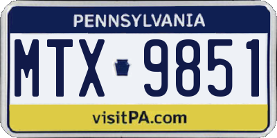 PA license plate MTX9851
