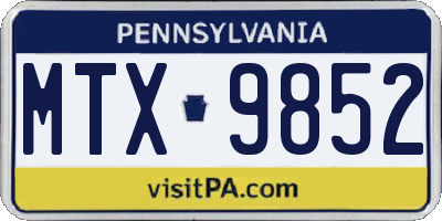 PA license plate MTX9852