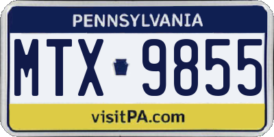 PA license plate MTX9855