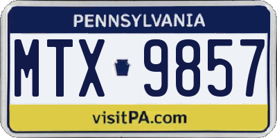 PA license plate MTX9857