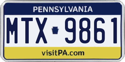PA license plate MTX9861