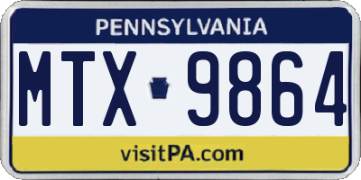 PA license plate MTX9864