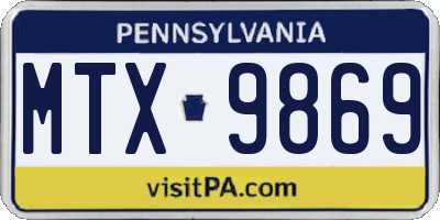 PA license plate MTX9869
