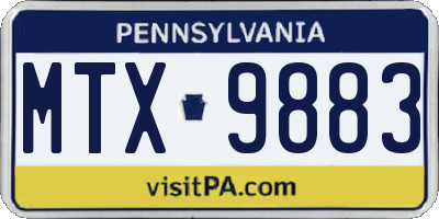 PA license plate MTX9883