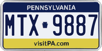PA license plate MTX9887