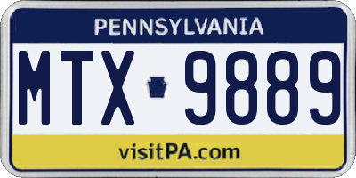 PA license plate MTX9889