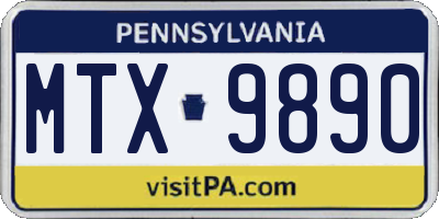 PA license plate MTX9890