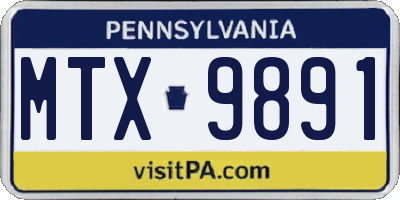 PA license plate MTX9891