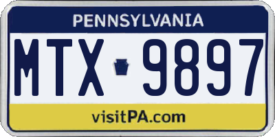 PA license plate MTX9897
