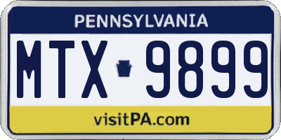 PA license plate MTX9899