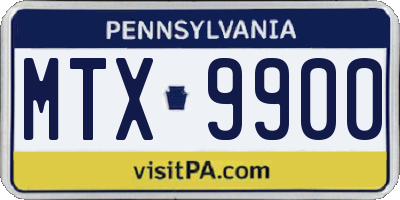 PA license plate MTX9900