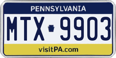 PA license plate MTX9903