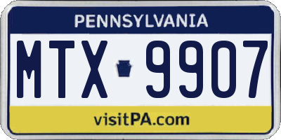 PA license plate MTX9907
