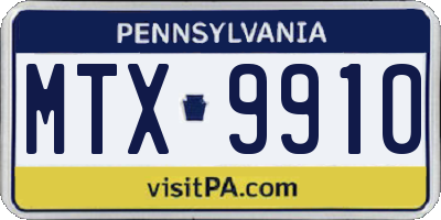 PA license plate MTX9910