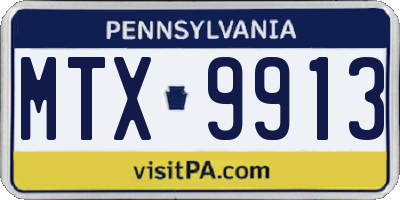 PA license plate MTX9913