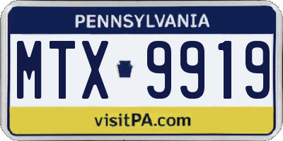 PA license plate MTX9919