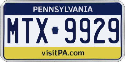 PA license plate MTX9929