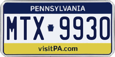 PA license plate MTX9930